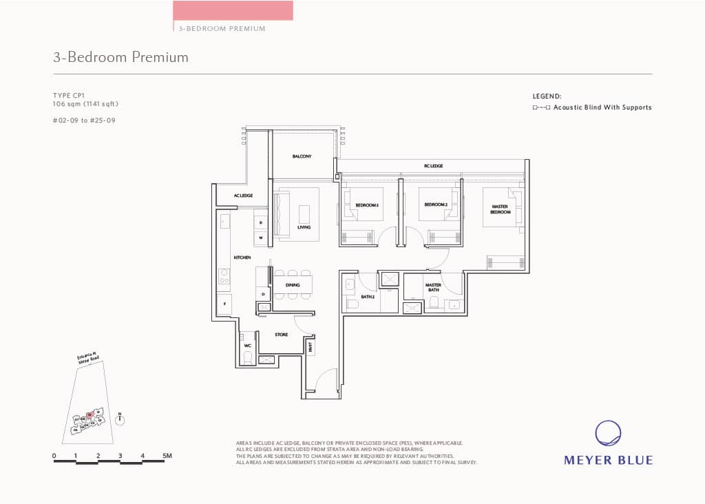 Meyer Blue Floor Plan 3 Bedroom Premium