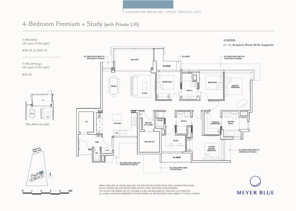 Meyer Blue Floor Plan 4 Bedroom Premium Plus Study WIth Private Lift